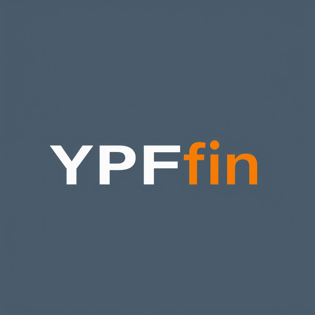 YPFfin - Logo corporativo de empresa de servicios financieros energéticos con diseño moderno en colores naranja y blanco